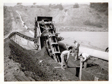 Historical timeline showcasing 100 years of California Water Service 1954