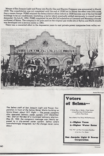 Historical timeline showcasing 100 years of California Water Service 1965