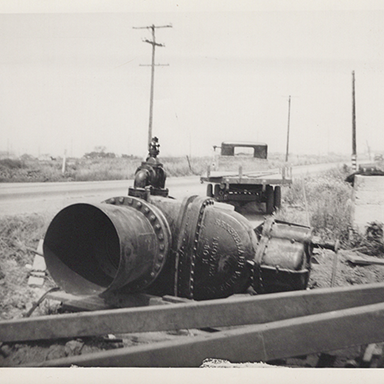 Historical timeline showcasing 100 years of California Water Service 1945