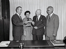 Historical timeline showcasing 100 years of California Water Service 1950