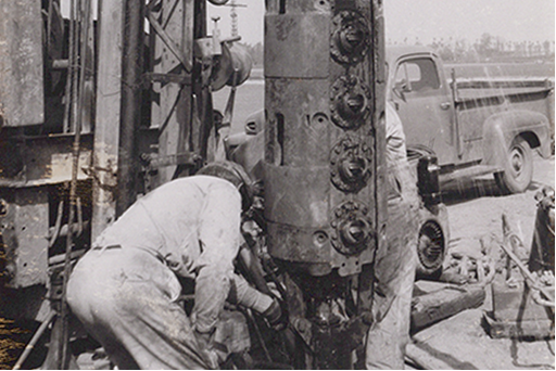 Historical timeline showcasing 100 years of California Water Service 1955