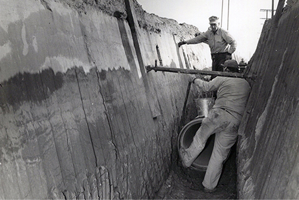 Historical timeline showcasing 100 years of California Water Service 1945