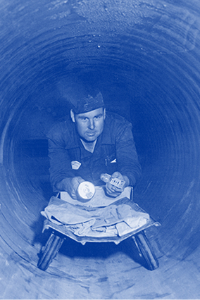 Historical timeline showcasing 100 years of California Water Service 1954